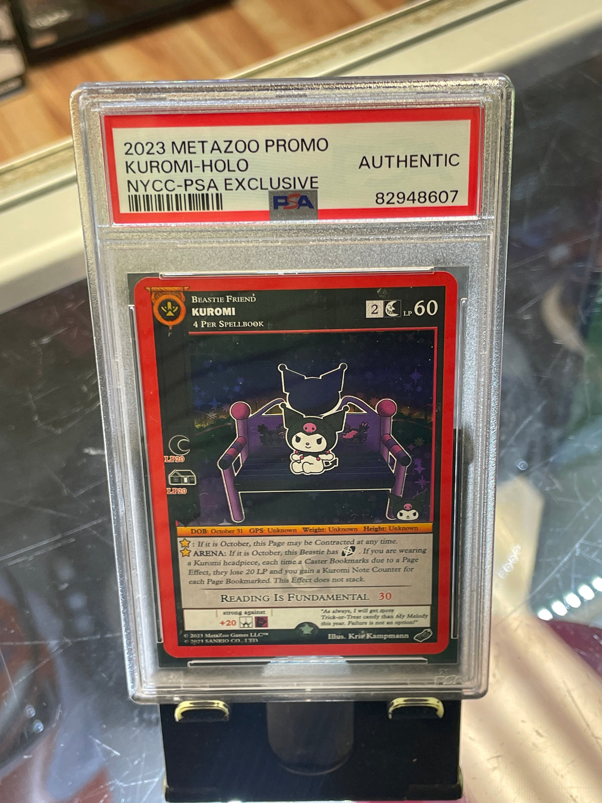 Kuromi Holo 2023 Promo (Metazoo, NYCC EXclusive) PSA product image 1, provided for visual reference and product detail review