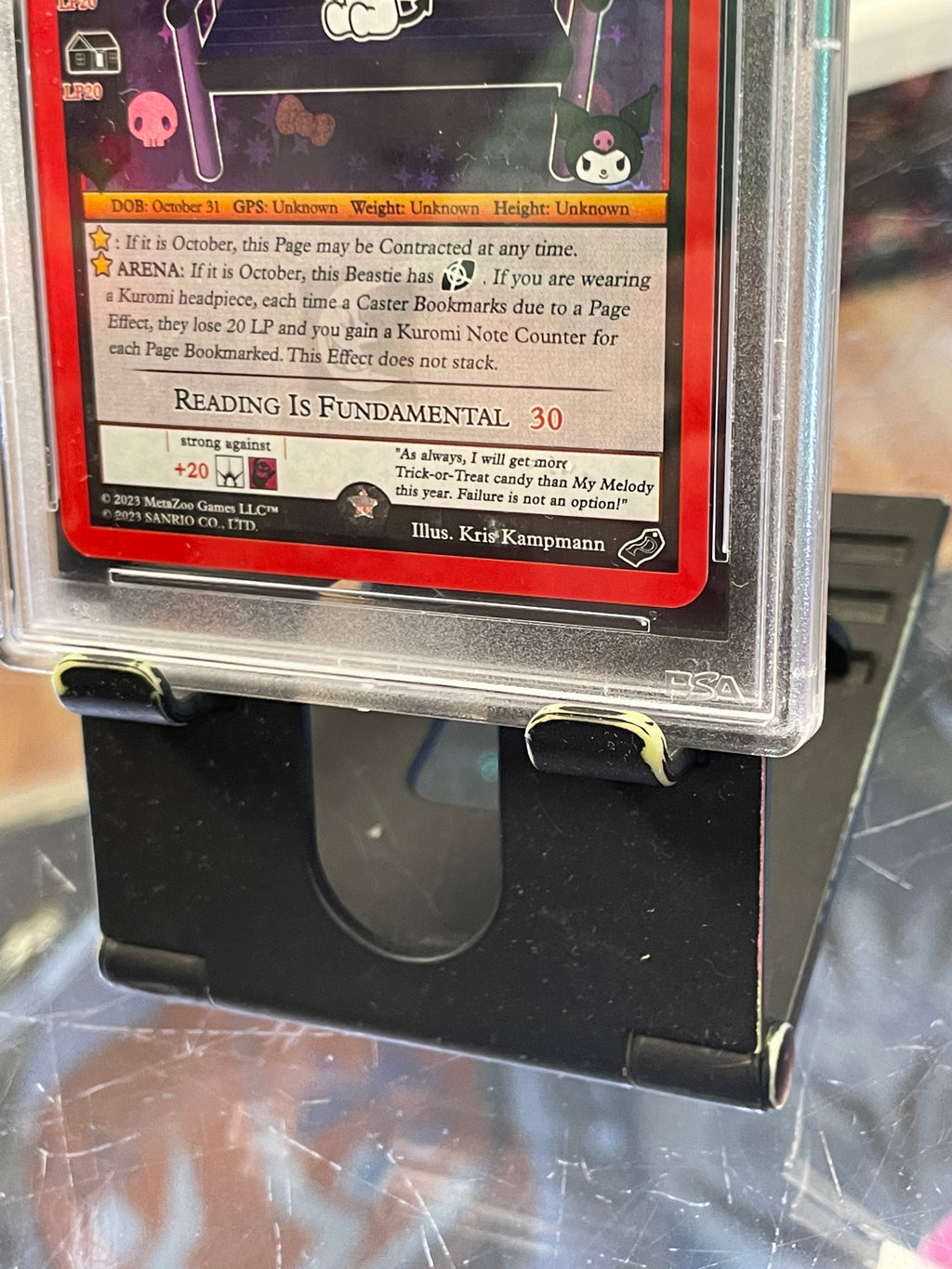 Kuromi Holo 2023 Promo (Metazoo, NYCC EXclusive) PSA product image 3, provided for visual reference and product detail review