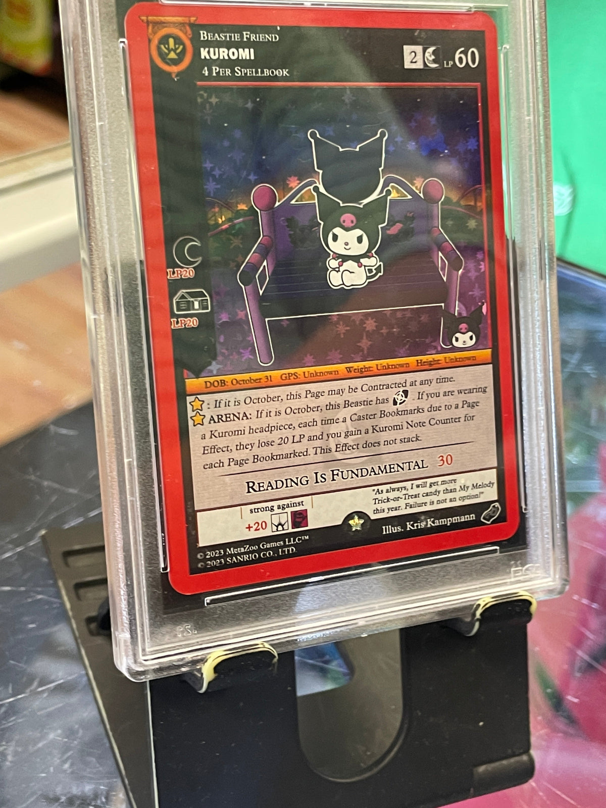 Kuromi Holo 2023 Promo (Metazoo, NYCC EXclusive) PSA product image 4, provided for visual reference and product detail review