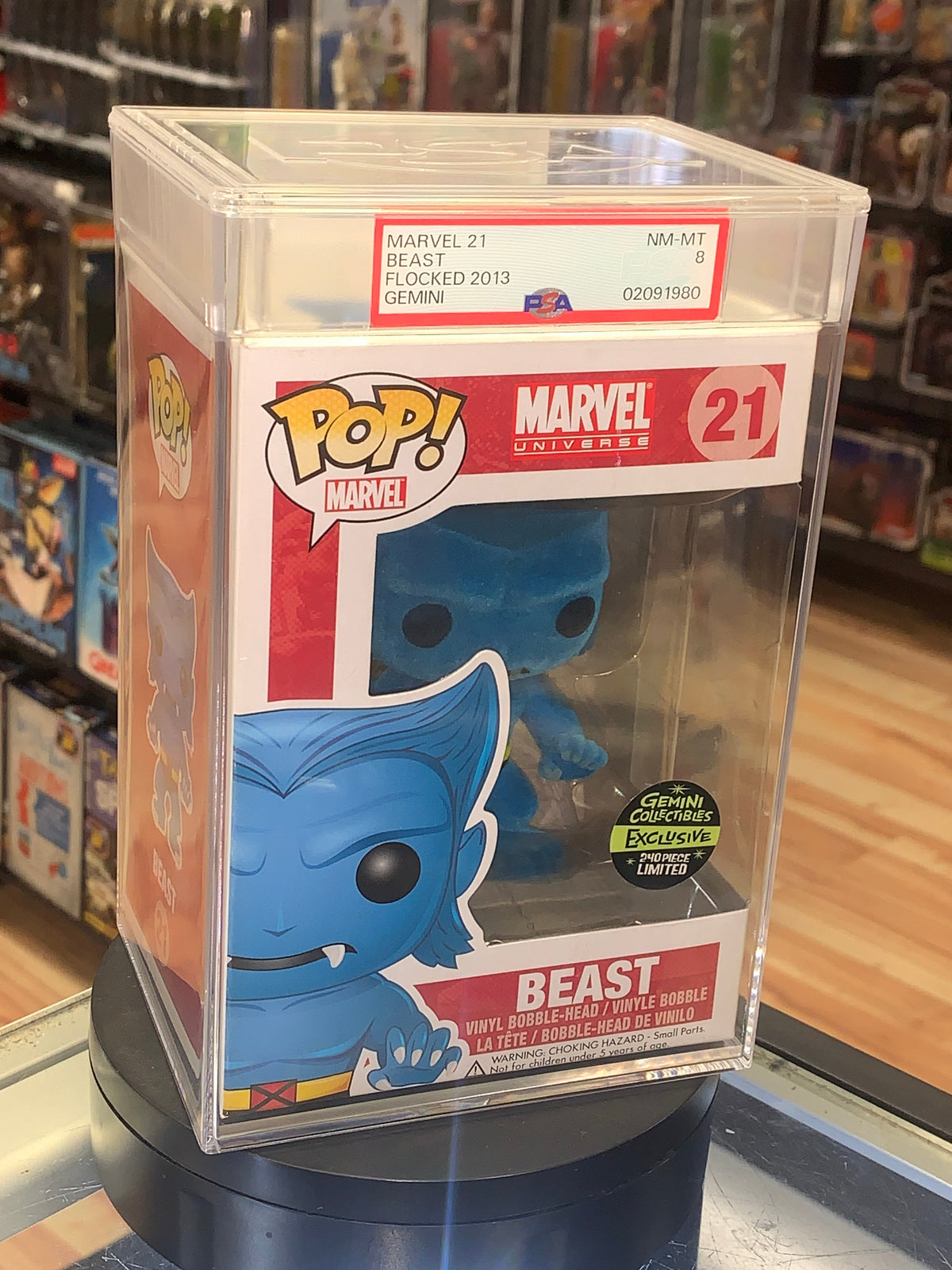 Gemini Flocked Beast 21 (Funko Pop! Marvel) **PSA Graded 8** product image 3, provided for visual reference and product
