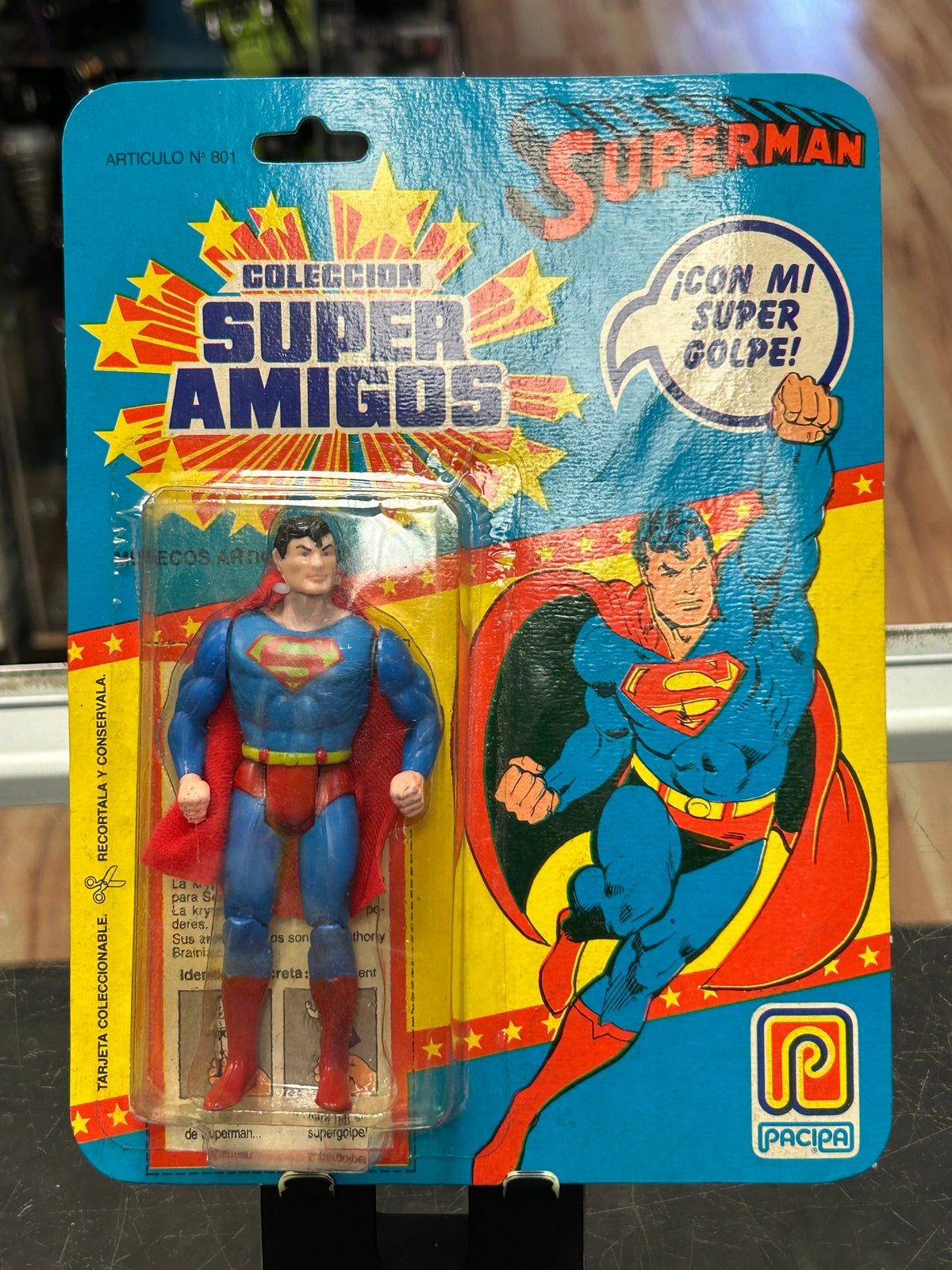 Super Amigos Superman MOC (Vintage Super Powers, Argentina Pacipa) Sealed product image 1, provided for visual reference and