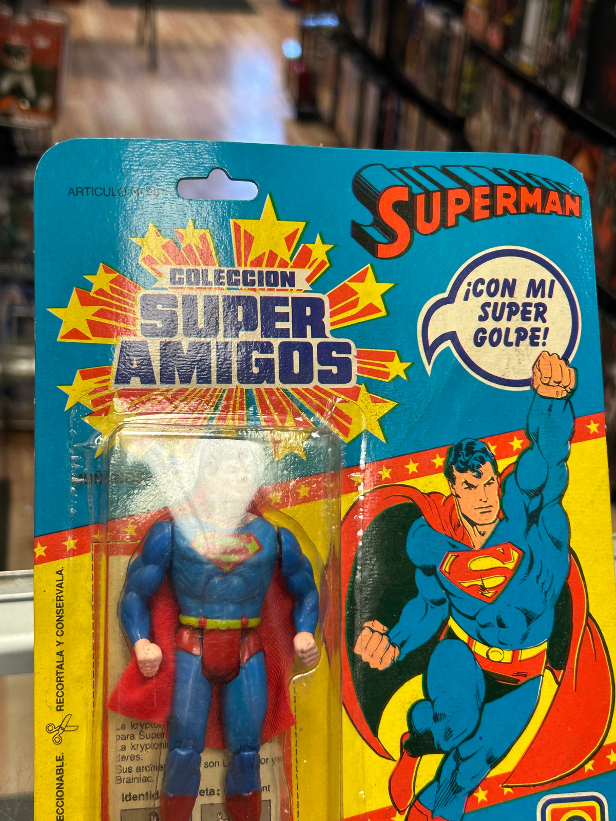 Super Amigos Superman MOC (Vintage Super Powers, Argentina Pacipa) Sealed product image 2, provided for visual reference and
