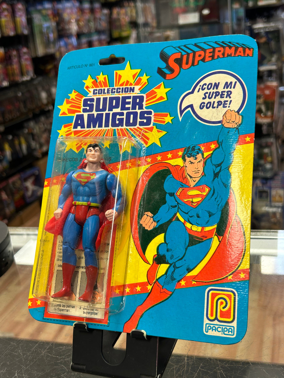 Super Amigos Superman MOC (Vintage Super Powers, Argentina Pacipa) Sealed product image 5, provided for visual reference and