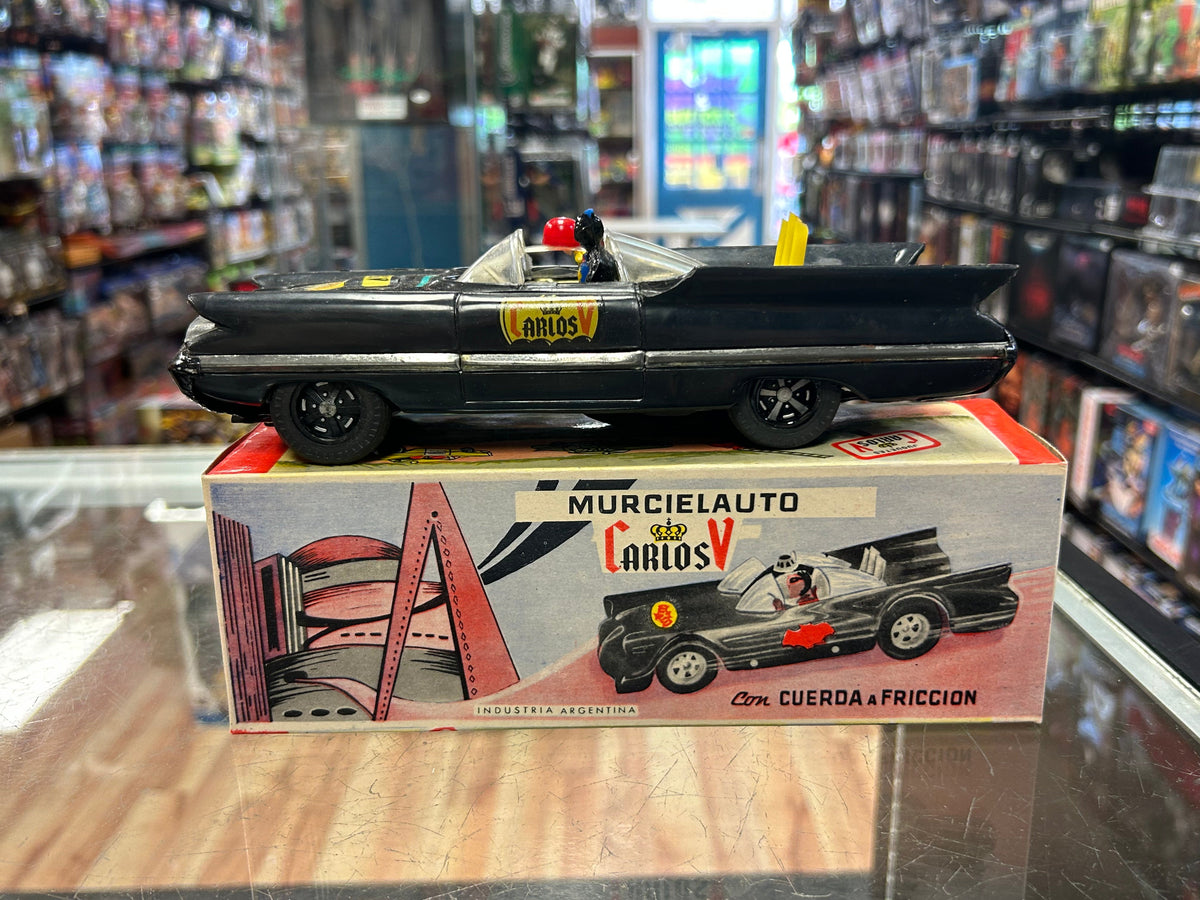Batmobile Friction Car (Vintage Batman, Argentinian Murcielauto Carlos V) product image 1, provided for visual reference and