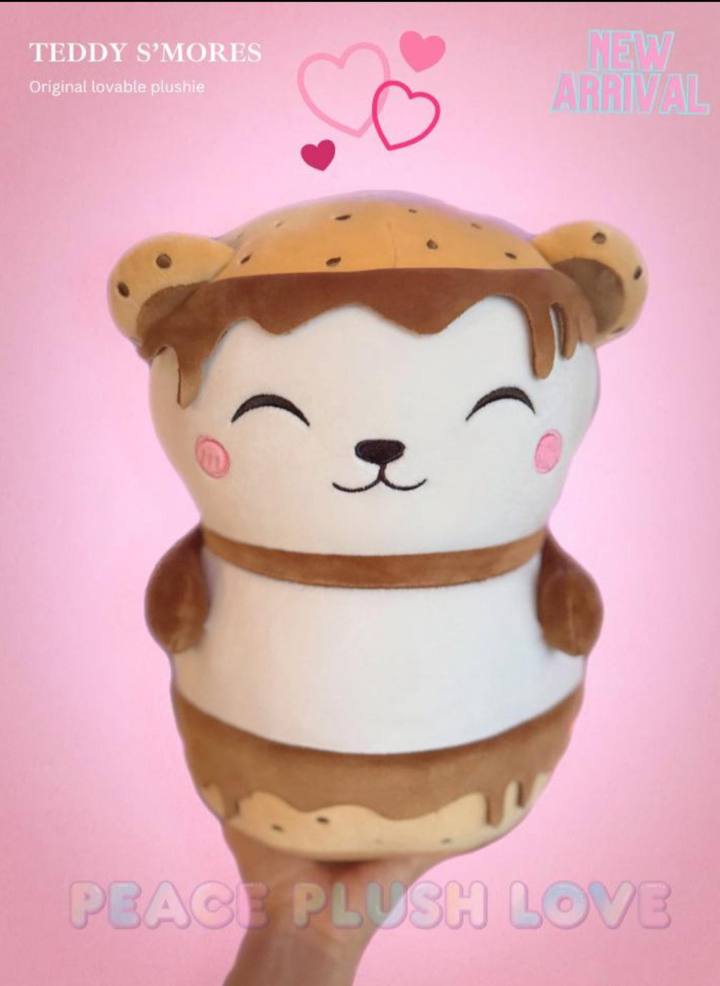 Teddy Smores Deluxe Plush (Peace Plush) product image 1, provided for visual reference and product detail review