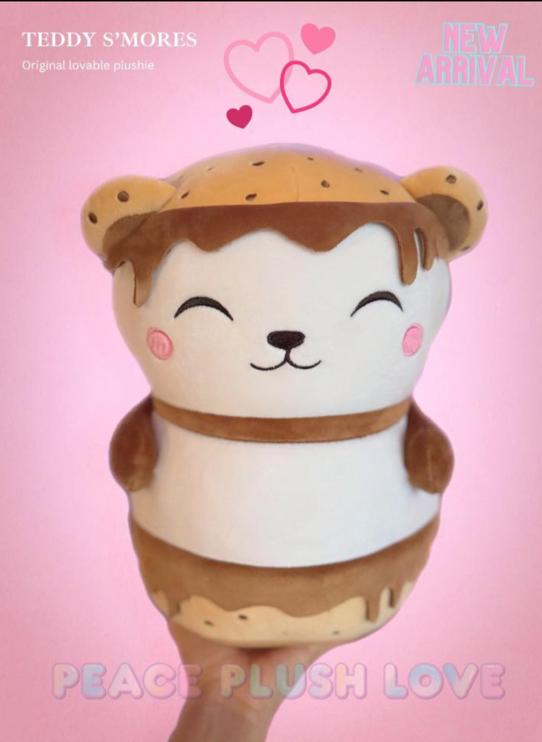 Teddy Smores Deluxe Plush (Peace Plush) product image 1, provided for visual reference and product detail review