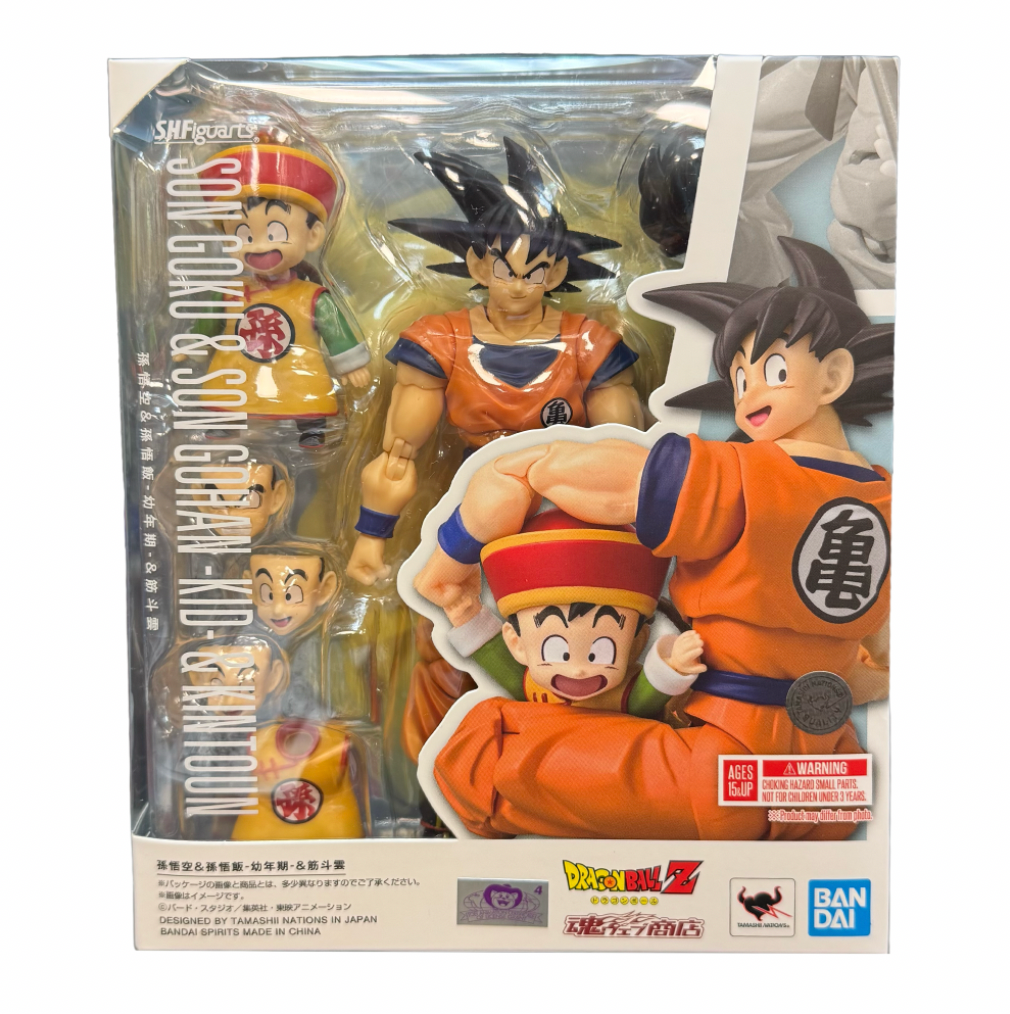 Son Goku & Son Gohan -& Kintoun- (Bandai SH FIguarts, Dragon Ball Z) *SEALED* product image 1, provided for visual reference