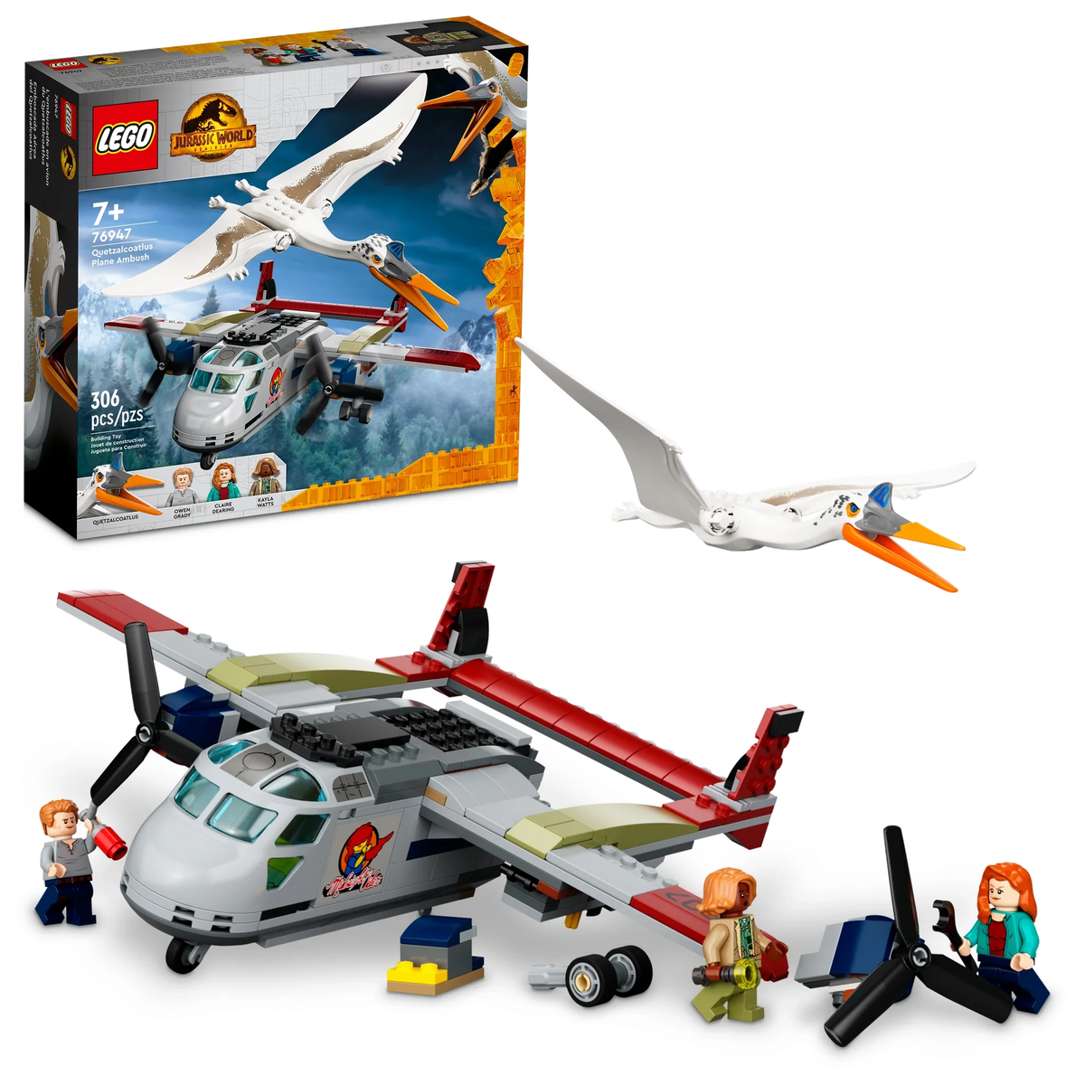 76947 LEGO Jurassic World: Quetzalcoatlus Plane Ambush product image 1, provided for visual reference and product detail