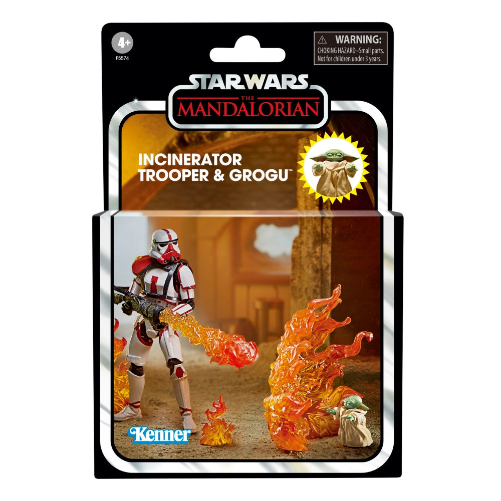 Incinerator Trooper & Grogu (Star Wars ROTJ, Vintage Collection) product image 1, provided for visual reference and product