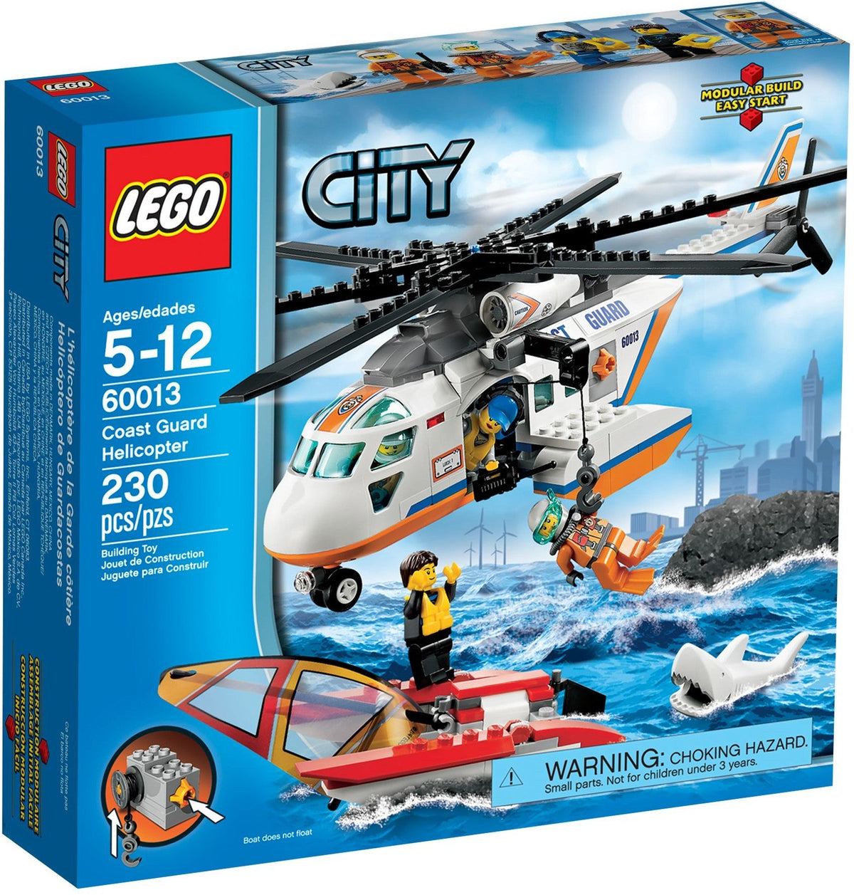 60013 City Coast Guard Helicopter (Retired) (New Sealed) product image 1, provided for visual reference and product detail