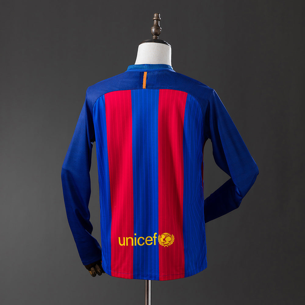 Barcelona Jersey 2016/17 Home Retro Football Kit Long product image 8