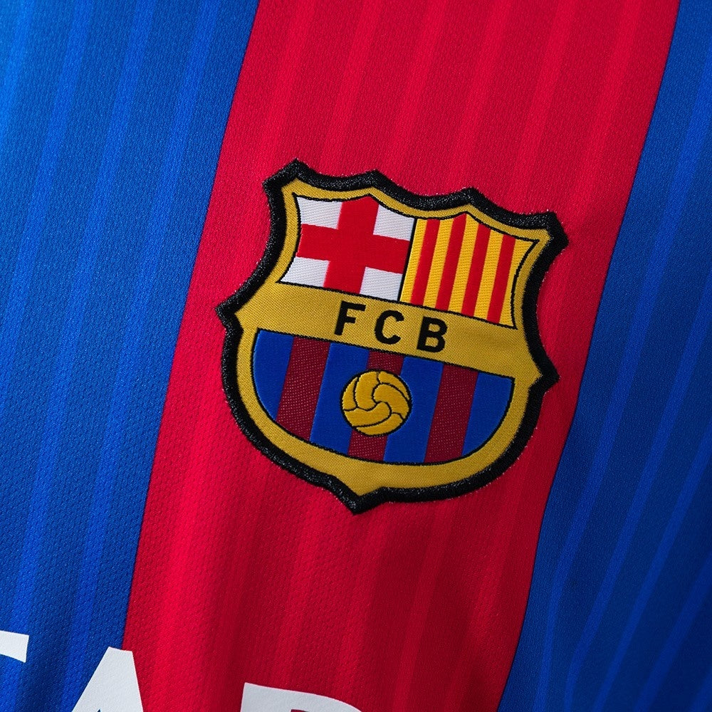 Barcelona Jersey 2016/17 Home Retro Football Kit Long product image 5