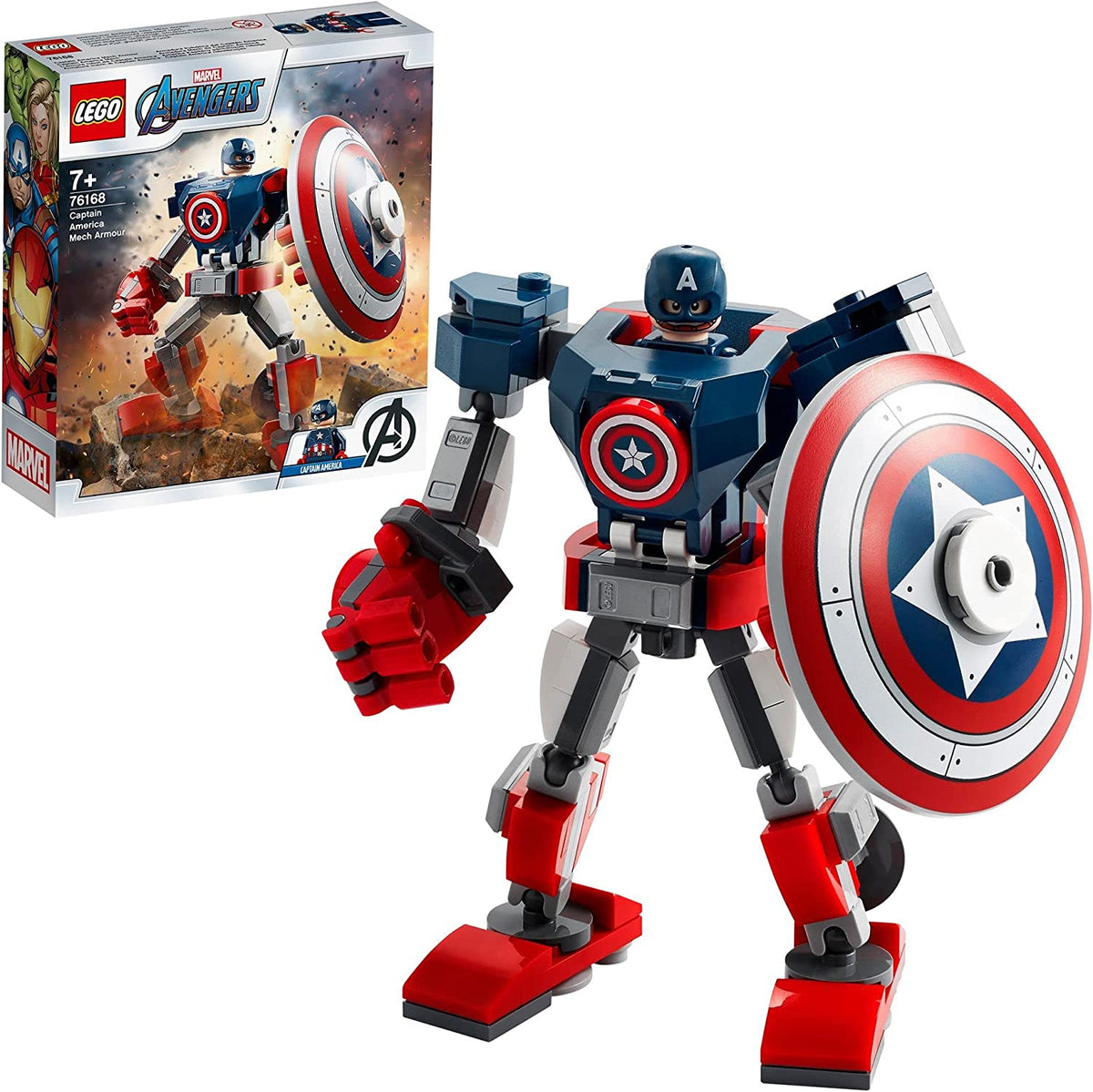 76168 Marvel Avengers Captain America Mech Armor (Retired) (New Sealed) product image 1, provided for visual reference and