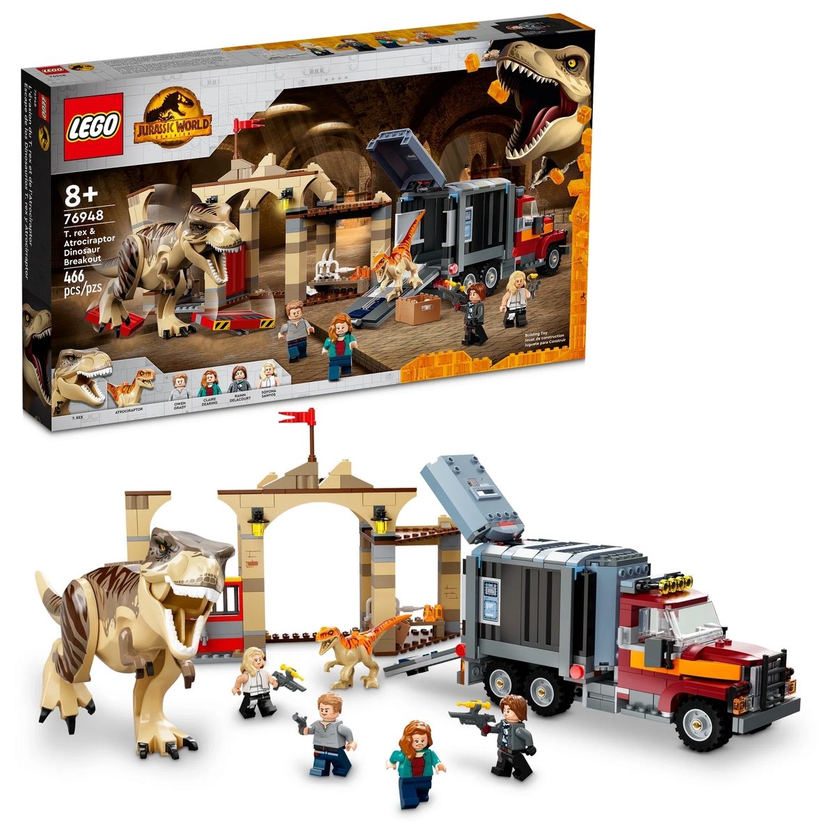 76948 T. rex & Atrociraptor Dinosaur Breakout (Retired) (New Sealed) product image 1, provided for visual reference and
