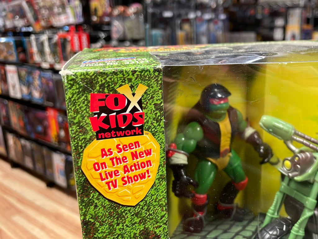 Bad Boy Biker Raphael with Street Cycle SEALED (Vintage TMNT Ninja Turtles, Playmates) product image 2, provided for visual