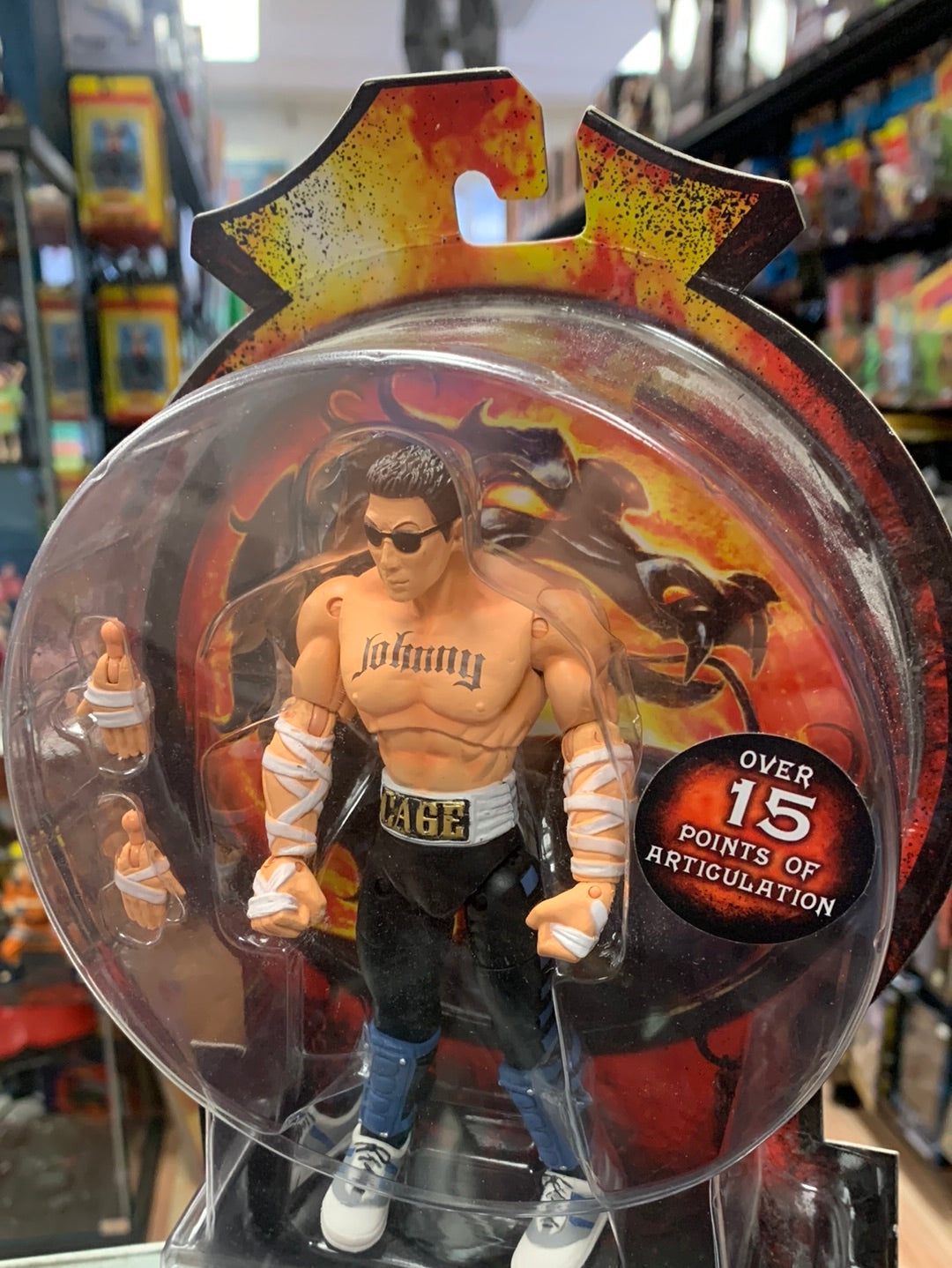 Johnny Cage MOC (Mortal Kombat, Jazwares) Sealed product image 2, provided for visual reference and product detail review