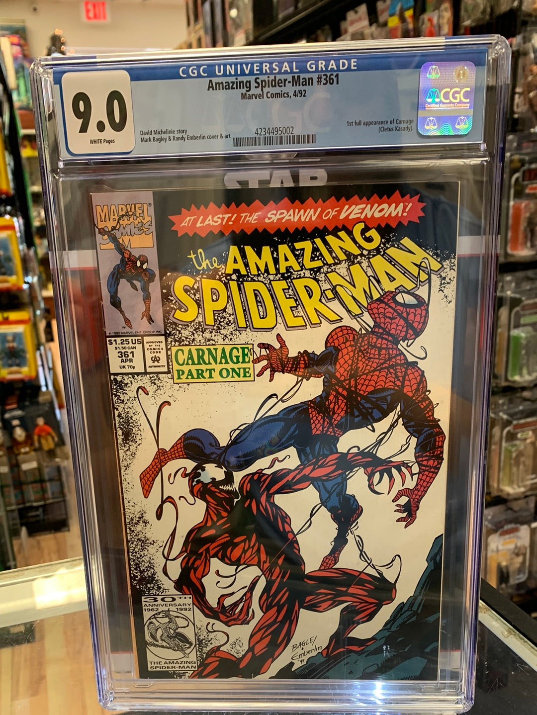 Amazing Spider-Man 361 (CGC 9.0, Marvel Comics) 1st Carnage product image 1, provided for visual reference and product