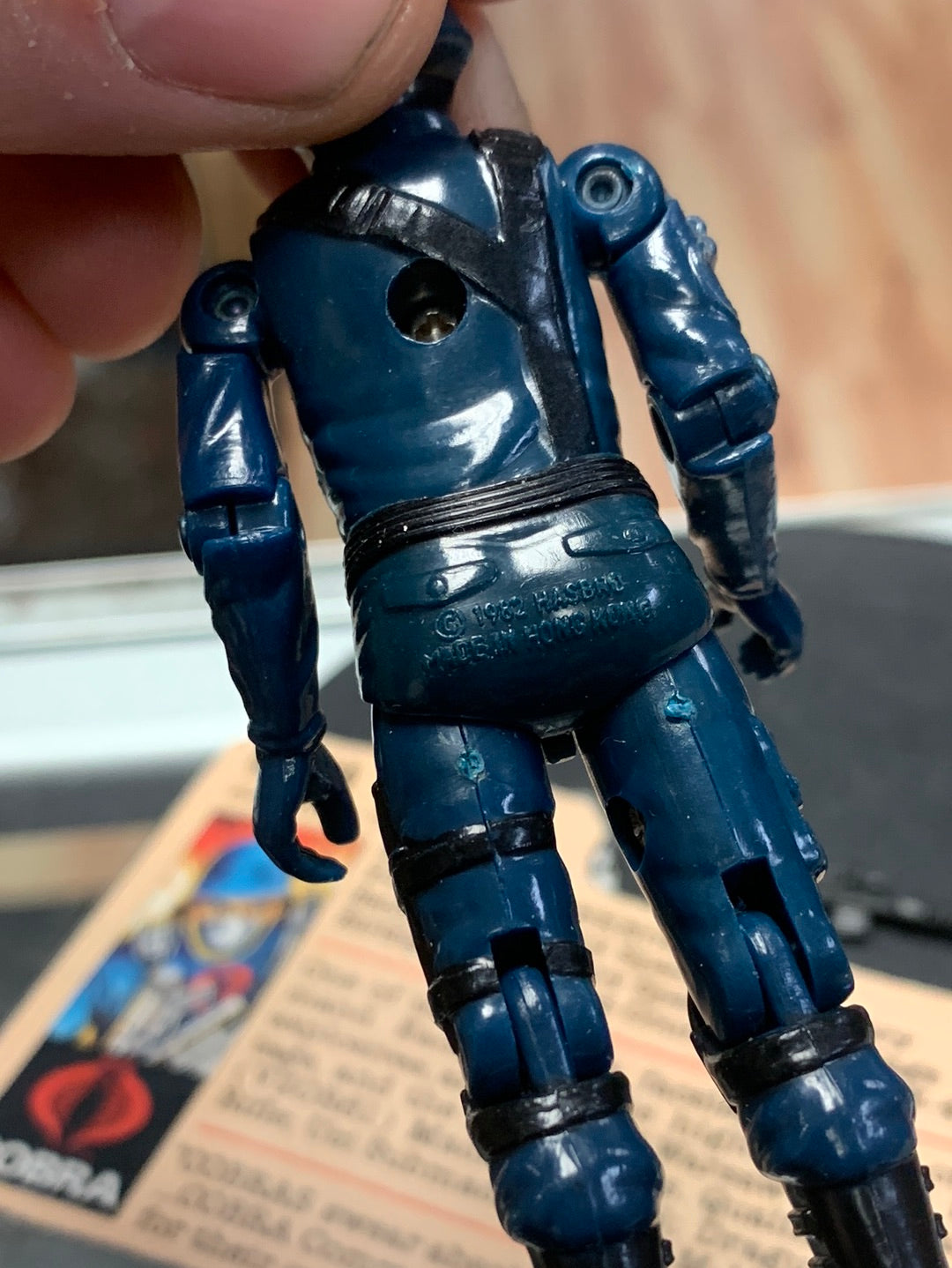 Cobra Officer V1 with File Card Straight Arm BB (Vintage GI Joe, Hasbro) Complete product image 9, provided for visual