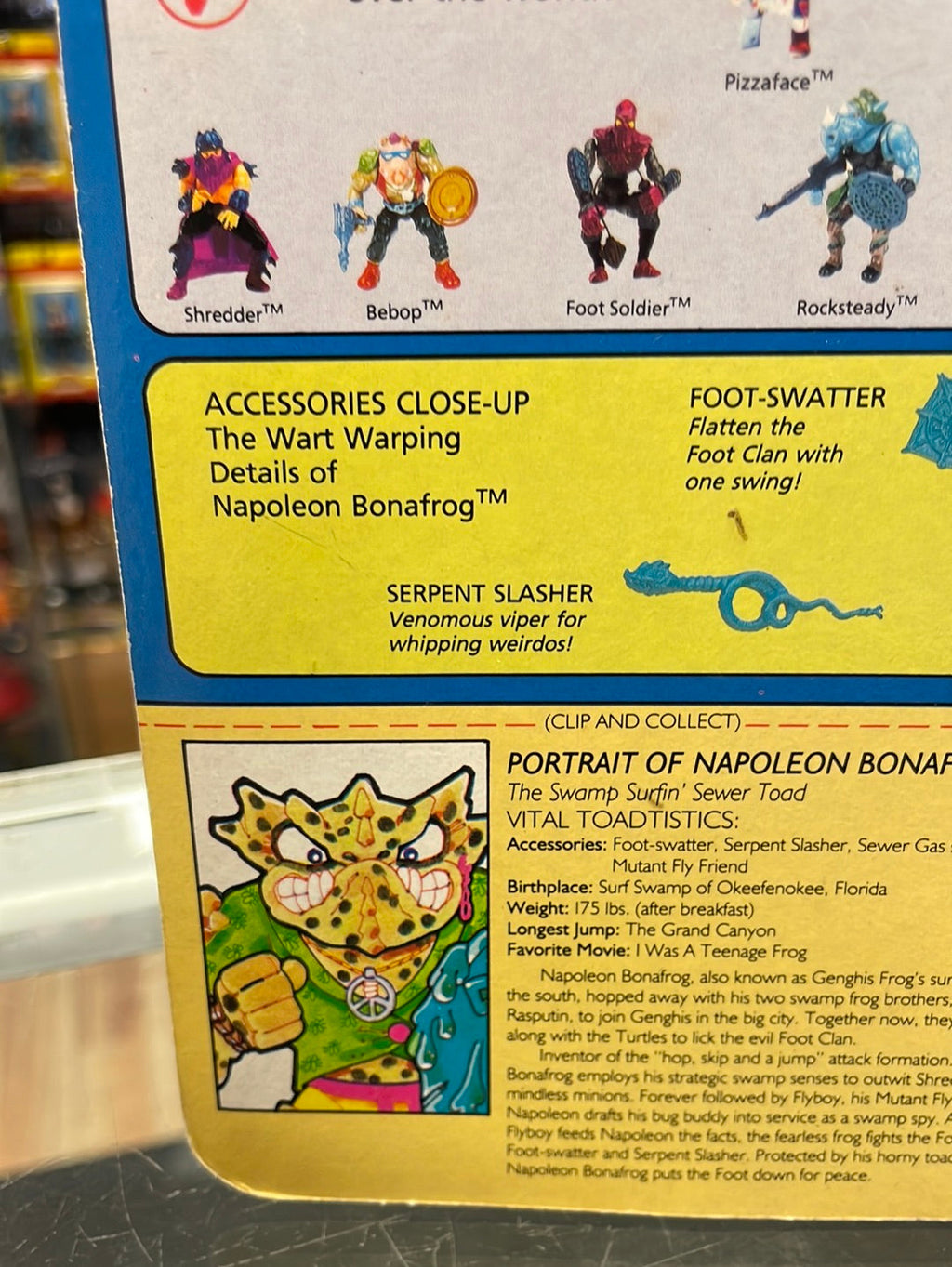 Napoleon Bonafrog (Vintage TMNT, Playmates) Sealed product image 20, provided for visual reference and product detail review