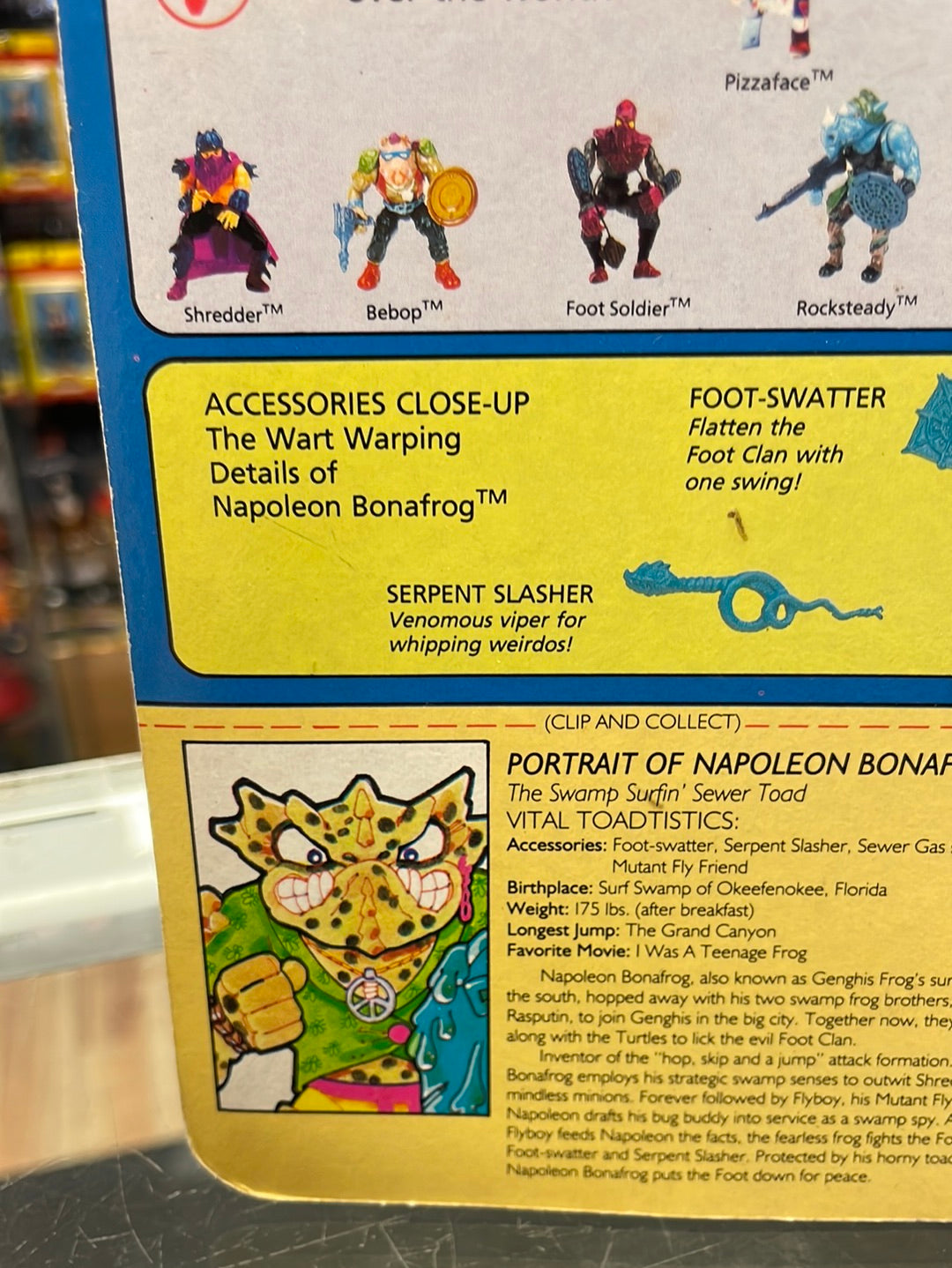 Napoleon Bonafrog (Vintage TMNT, Playmates) Sealed product image 20, provided for visual reference and product detail review