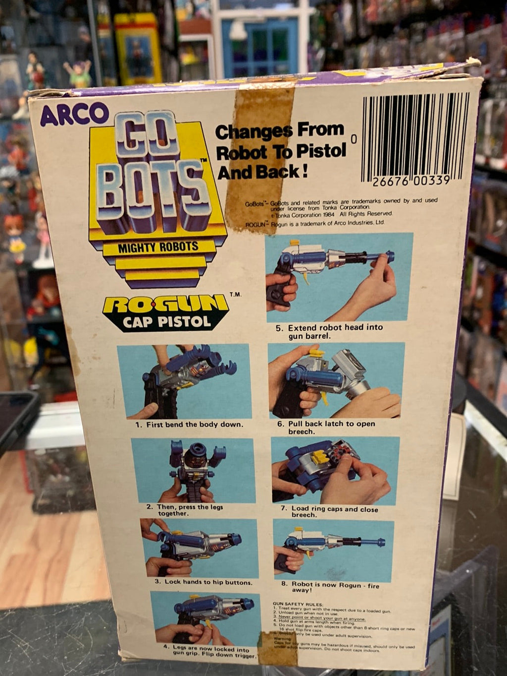 Vintag Ro-Gun Cap Pistol 59652 (GoBots, Arco 1984) Open Box product image 10, provided for visual reference and product