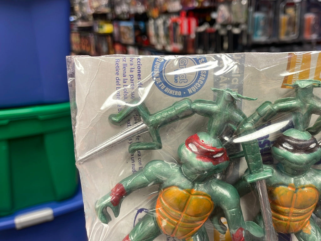 Lucha Libre Ninja Turtle Mexican 4 Pack (Vintage TMNT Ninja Turtles, Playmates) Sealed product image 2, provided for visual