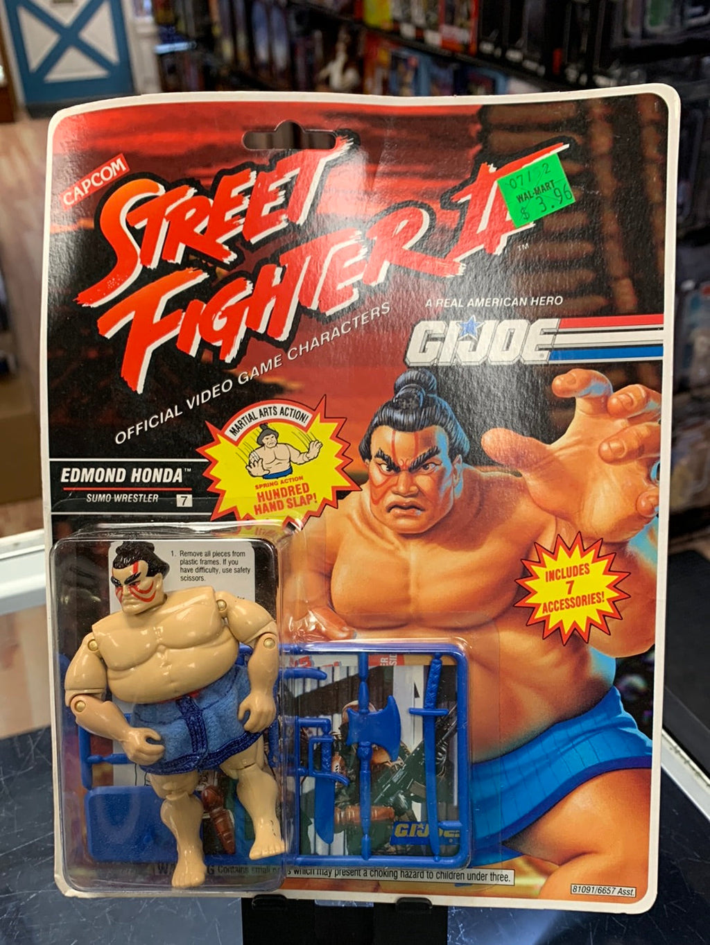 Edmond Honda 81091 (Vintage Street Fighter GI Joe, Hasbro) Sealed product image 1, provided for visual reference and product