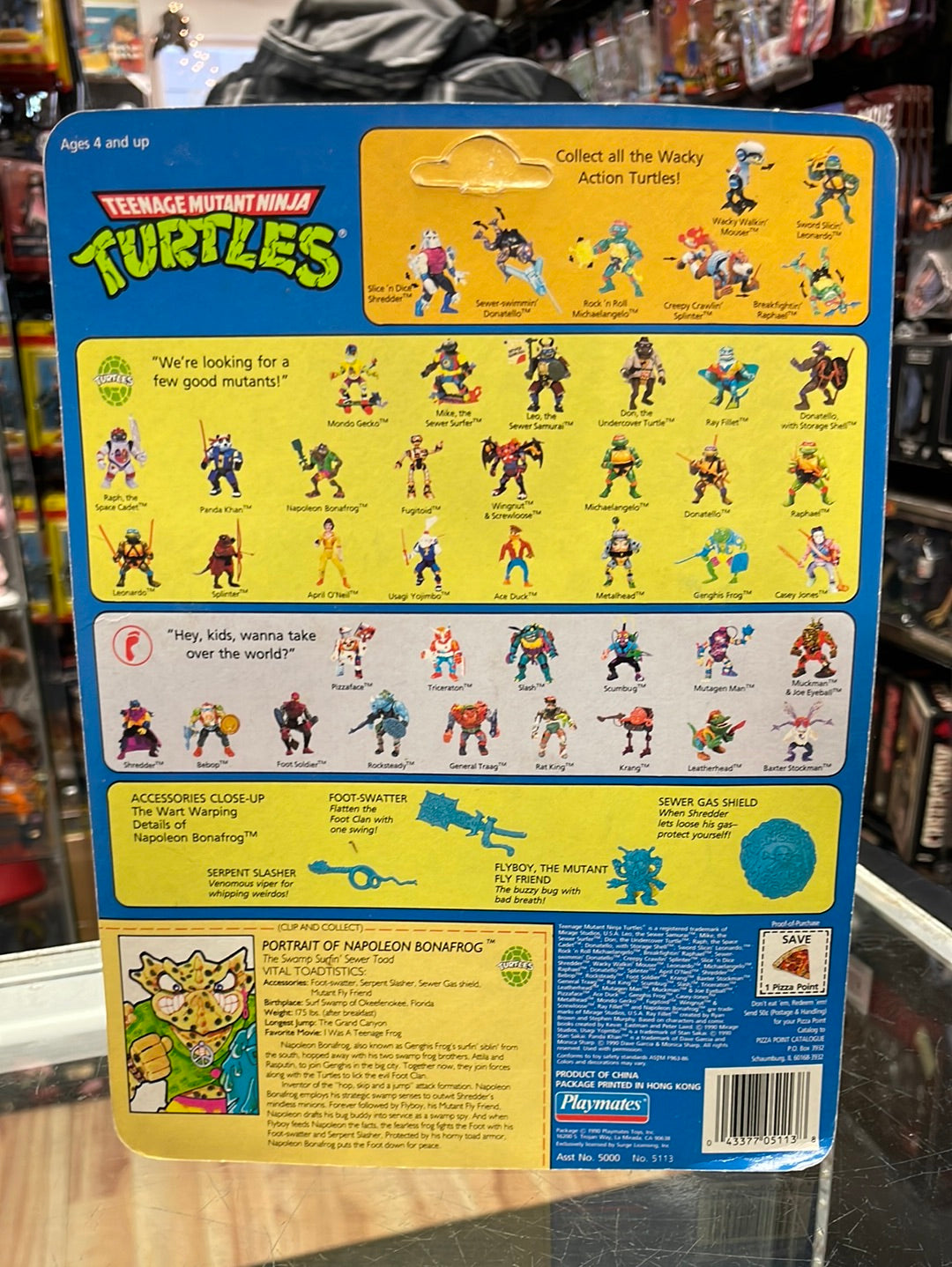 Napoleon Bonafrog (Vintage TMNT, Playmates) Sealed product image 14, provided for visual reference and product detail review