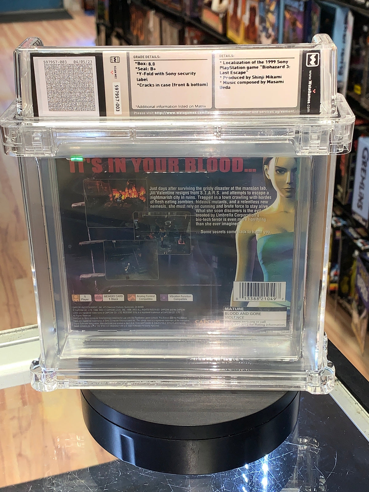 Resident Evil 3: Nemesis GH (PS1 Sony PlayStation, Sealed) **WATA Graded 8.0** product image 5, provided for visual