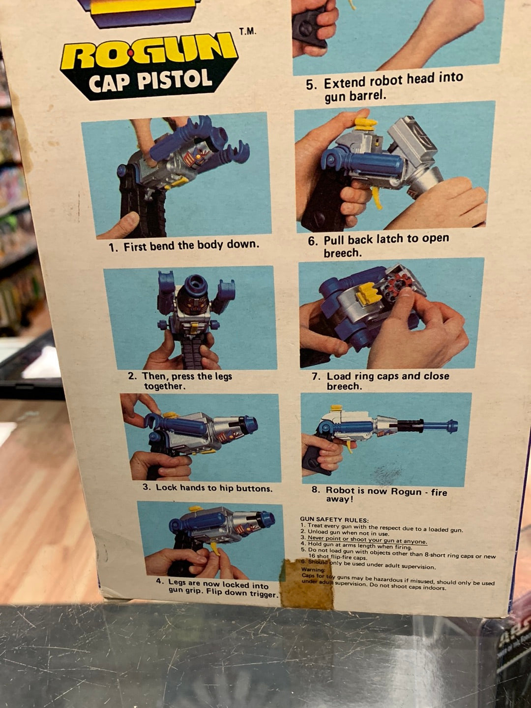 Vintag Ro-Gun Cap Pistol 59652 (GoBots, Arco 1984) Open Box product image 12, provided for visual reference and product