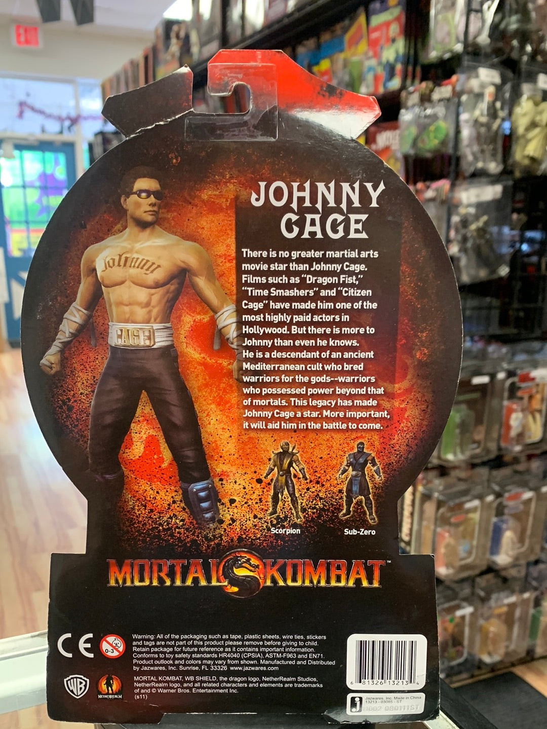 Johnny Cage MOC (Mortal Kombat, Jazwares) Sealed product image 7, provided for visual reference and product detail review