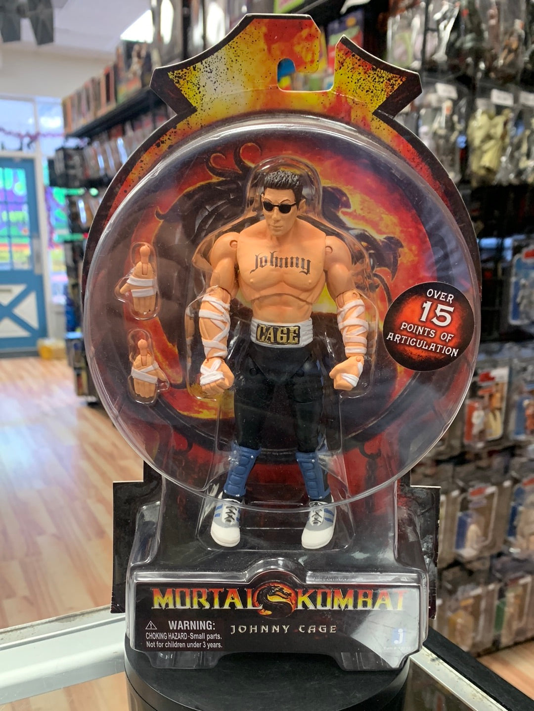 Johnny Cage MOC (Mortal Kombat, Jazwares) Sealed product image 1, provided for visual reference and product detail review