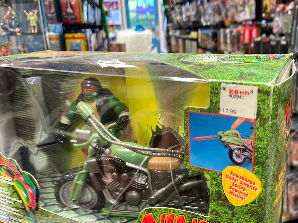 Bad Boy Biker Raphael with Street Cycle SEALED (Vintage TMNT Ninja Turtles, Playmates) product image 5, provided for visual