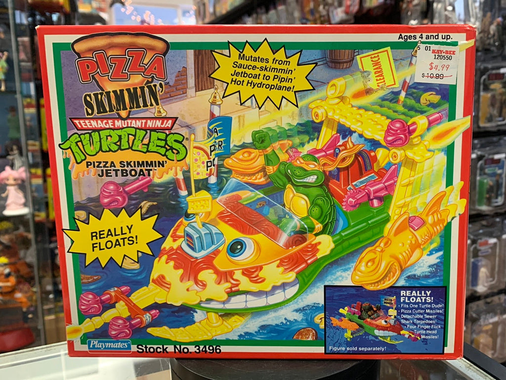Pizza Skimmin Jet Boat BB (Vintage TMNT, Playmates) Sealed product image 1, provided for visual reference and product detail