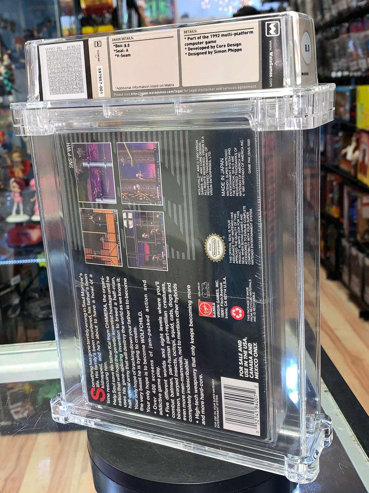 Wolfchild(SNES Super Nintendo, Sealed) **WATA Graded 8.0** product image 4, provided for visual reference and product detail