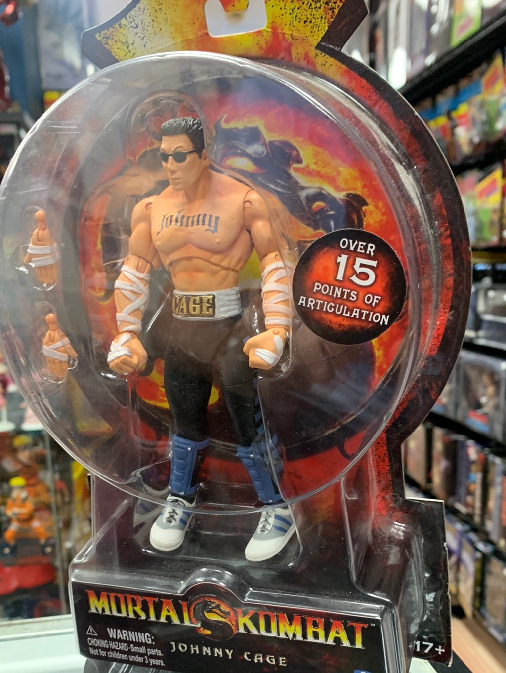 Johnny Cage MOC (Mortal Kombat, Jazwares) Sealed product image 3, provided for visual reference and product detail review