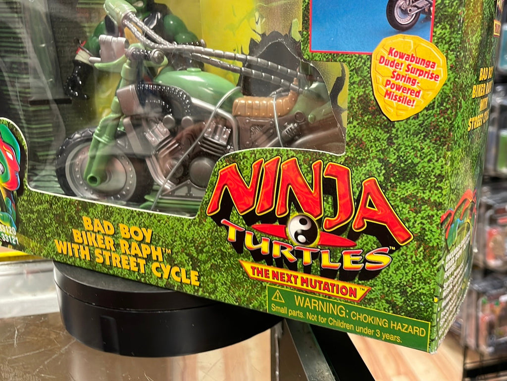Bad Boy Biker Raphael with Street Cycle SEALED (Vintage TMNT Ninja Turtles, Playmates) product image 6, provided for visual