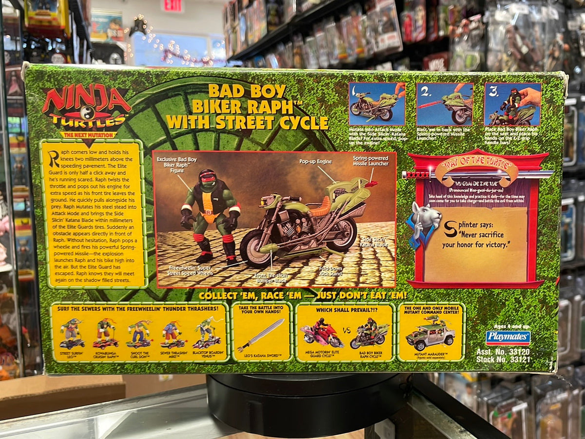 Bad Boy Biker Raphael with Street Cycle SEALED (Vintage TMNT Ninja Turtles, Playmates) product image 8, provided for visual