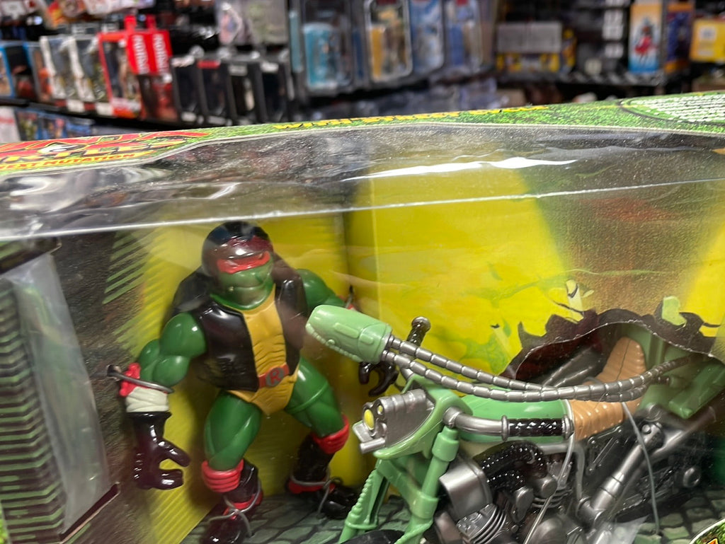 Bad Boy Biker Raphael with Street Cycle SEALED (Vintage TMNT Ninja Turtles, Playmates) product image 3, provided for visual