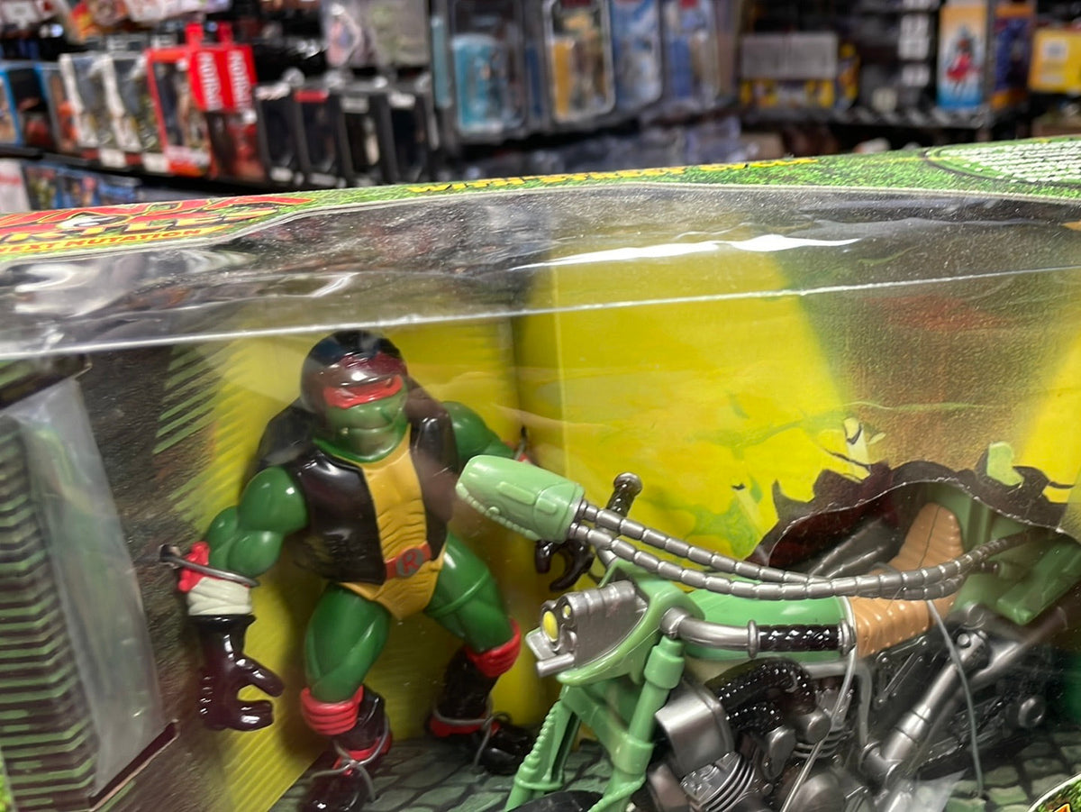 Bad Boy Biker Raphael with Street Cycle SEALED (Vintage TMNT Ninja Turtles, Playmates) product image 3, provided for visual